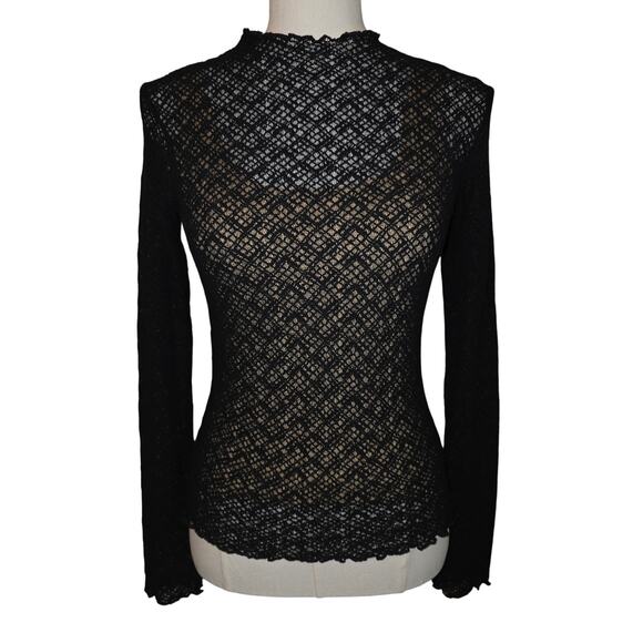 Vince Tops - NWOT XS Women's VINCE Black Lace Long Sleeve "Naked" Look Top w/Tank MSRP $268‎